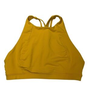 Lululemon Free To Be Serene High Neck Sports Bra Yellow W2AUU Sz8 Yoga
